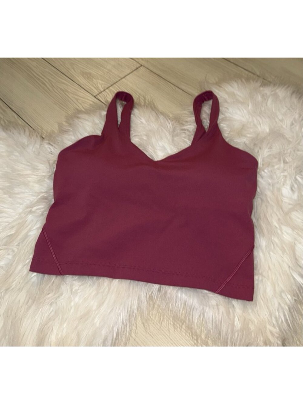 Lululemon Womens Align Shelf Bra Tank Top Cropped Cami Lined Size 8 Berry